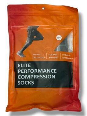 Elite Performance Compression Socks‎ L/XL 3 Pairs Athletic Running Travel
